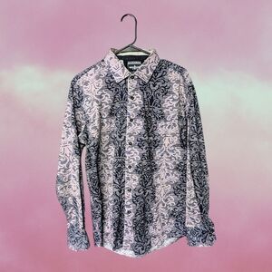 Men's Barabas Black and Pink Dress Shirt